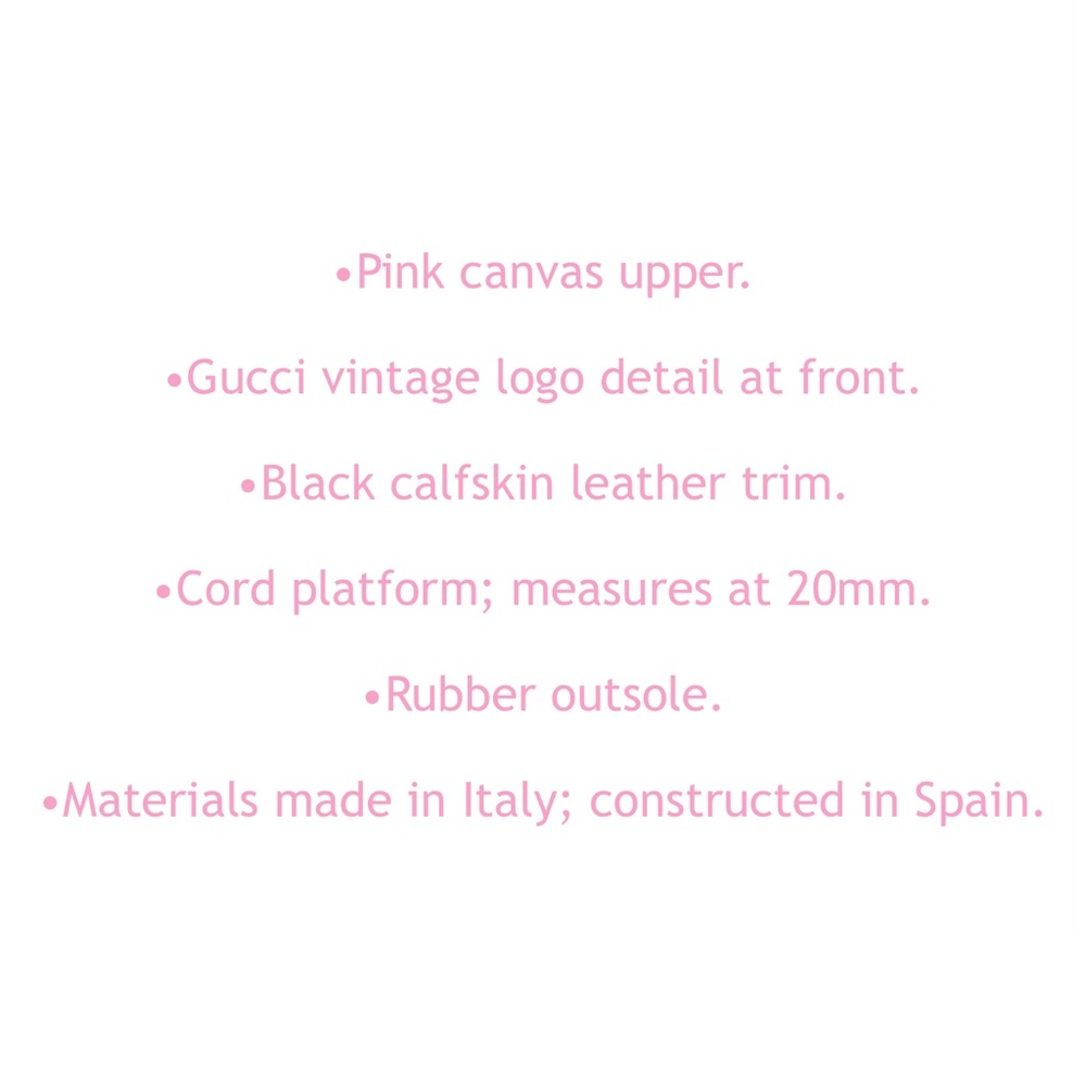 Gucci Pink Canvas Espadrilles Size 39.5 Authentic - Picture 12 of 14